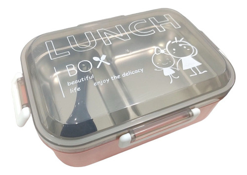 Lunchera Taper Acero Inoxidable Con Cubierto Verde