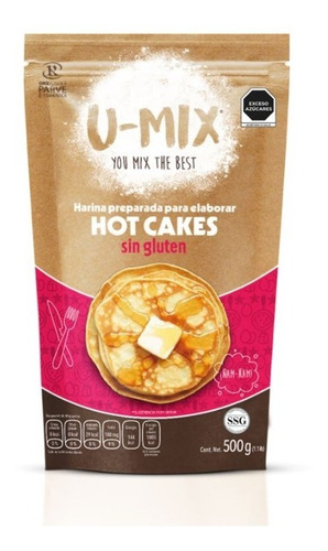 U-mix Harina Para Hot Cakes Sin Gluten Kosher 500g 