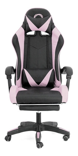 Silla de escritorio Nibio GC035 gamer ergonómica  rosa con tapizado de cuero sintético