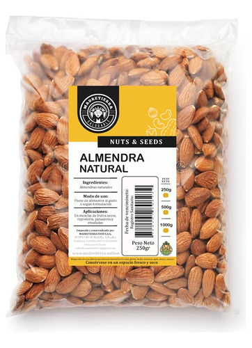 Almendras Naturales X250g 1/2lb - Kg a $64