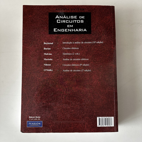 Livro Análise De Circuitos Em Engenharia J David Irwin Quarta Edição Pearson (Usado)