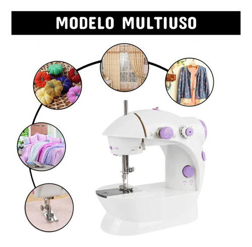 Mini máquina de coser costura Mini Sewing Machine portable color blanco asombroso