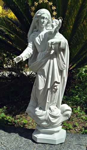 Imagem Nossa Senhora Do Rosário 58cm Pó De Mármore Exterior