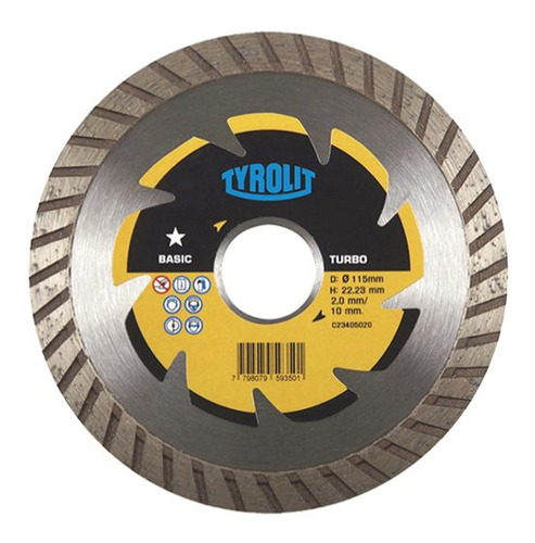 Disco De Corte Diamantado Tyrolit 115mm Turbo Linea Standard