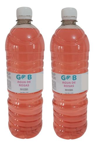 Agua De Rosas - Tónico Facial - Gob - 1 Litro (2 Pack)