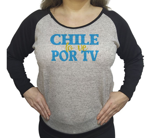 Buzo Lanilla Mujer  Frase Chile Lo Ve Por Tv