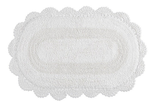 Tapete Croche Oval 50x80 Branco Kacyumara