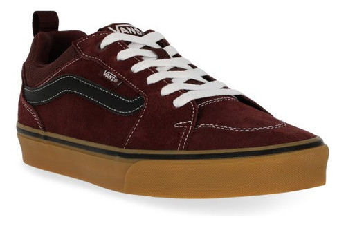 Zapatos Formal 87616pr Gamuza Tinto Rayas Vans Liso Logo