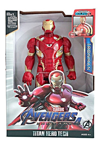 Muñeco Iron Man 30cm Luz Y Sonido Articulado Envio Gratis