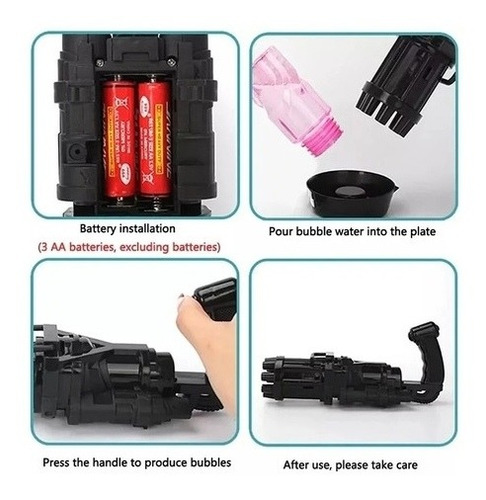 Imagen 6 de 9 de Burbujeros Electrico Estilo Gatling Color Negro Ltf Shop