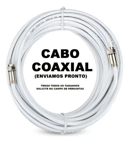 Cabo Rg6 Coaxial De Antena Montado 90% De Malha 15 Metros