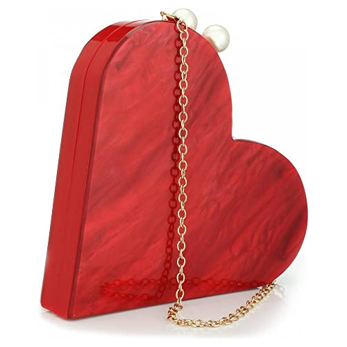 Bolso De Mano Acrílico En Forma De Corazón Para Mujer Chic S