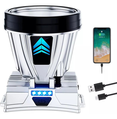 2pzs Lámpara Tipo Minero Recargable Y Potente De Cacería Led