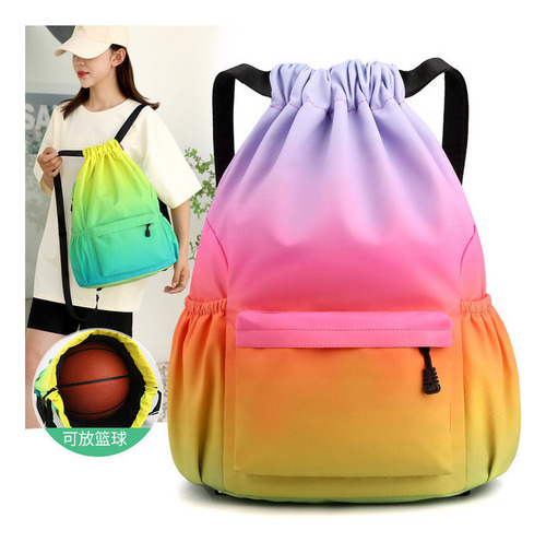 Mochila Con Cordón Impermeable Para Viajes Al Aire Libre