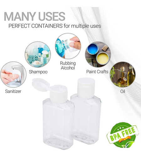 10pcs 60ml Transparente Botellas De Viaje For Champú Loción