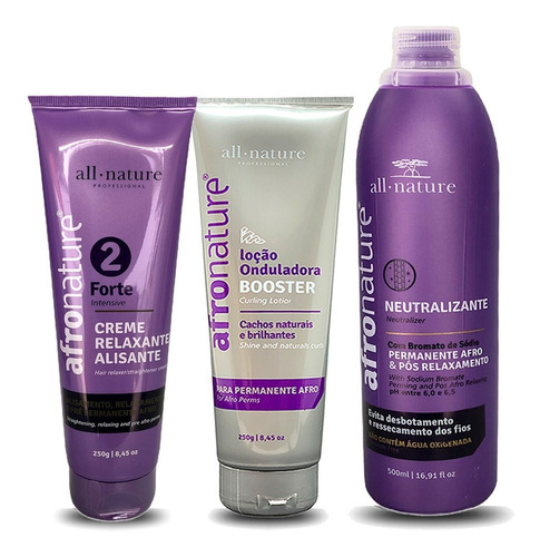 Kit Permanente Afro All Nature Relaxamento Capilar Forte Nº2