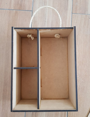 Caja Mdf Con Mecate Pintada Grabada Para Tequila Mezcal S/b