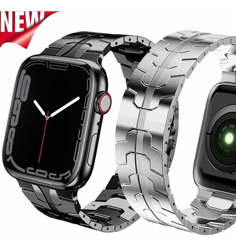 Imagen 2 de 7 de Correa Para Apple Watch Serie 8 Ultra De Acero Inoxidable