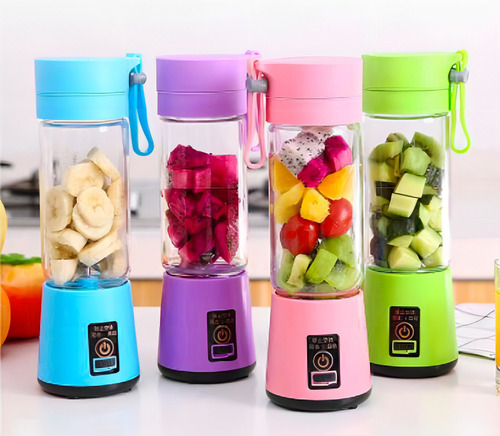 Liquidificador Portátil Usb 380ml Mixer Shaker Rosa