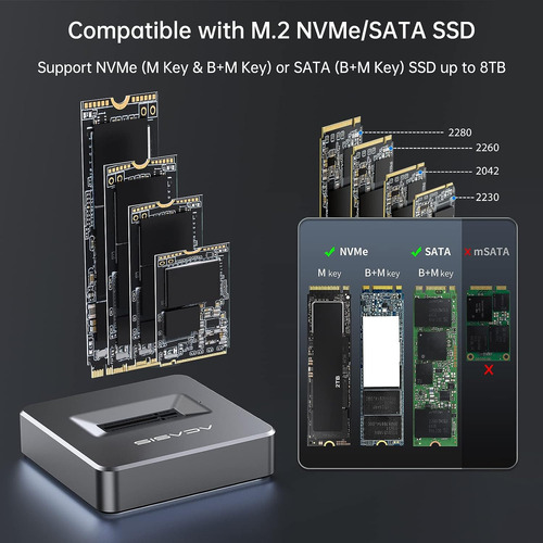 Nvme To Usb Docking Station,acasis M.2 Ssd To Usb Adapter...