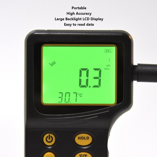 Anemômetro Digital, Medidor De Velocidade De Fluxo De Ar, Me