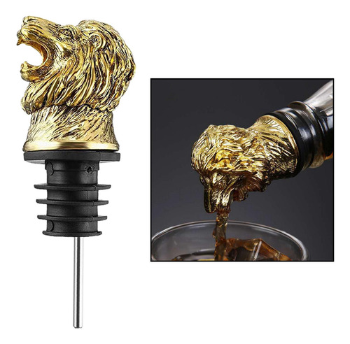 Aireadores De Vino Pourer Cabeza De Animal Tapón León 10cm