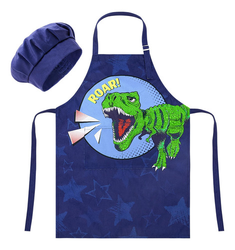 Mhjy Juego Delantal Chef Para Niño Dinosaurio Correa 2 Color