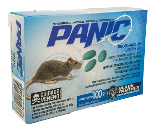 Cebo Veneno Para Ratas Panic 100gr - 20 Pastillas