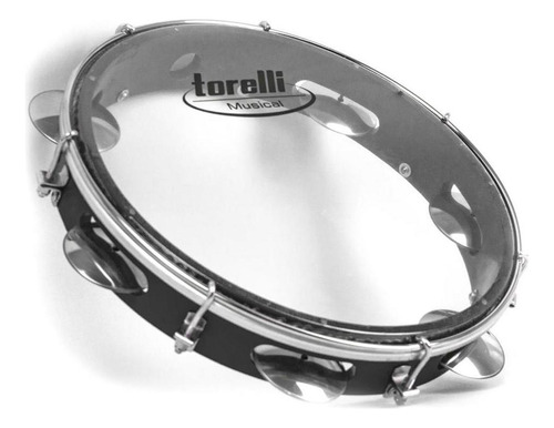 Pandeiro Torelli 10'' Preto Abs Pele Cristal Com Capa
