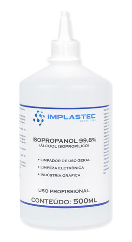 Alcool Isopropilico (isopropanol) 500ml Implastec Com Bico