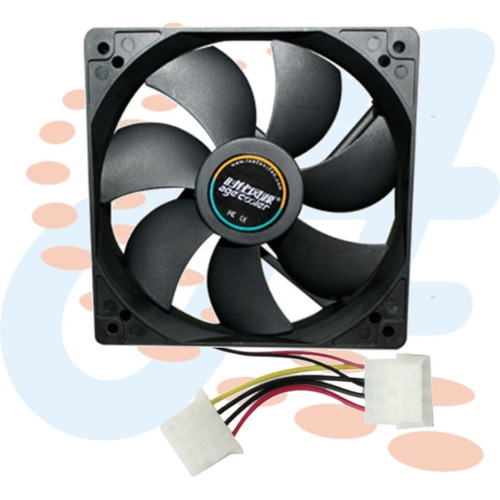 Fan Cooler Ventilador Case Pc Negro Extractor 8cmx8 4pines