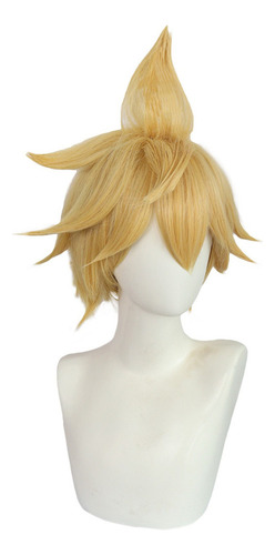 / Peruca Curta Reta Rubia Kagamine Rin Len