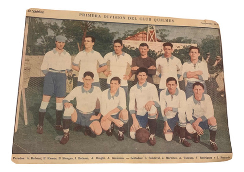 Lamina Antigua Futbol El Grafico Club Quilmes 1926