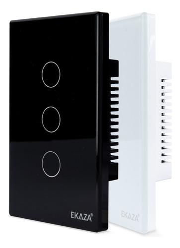 Interruptor Zigbee Inteligente 3 Botões Smart Touch Alexa Cor Preto