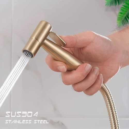 . Ducha Trigger Hygienic De Acero Inoxidable Dorada De 1,2 M
