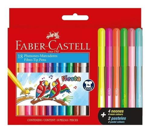 Marcadores Faber Castell Fiesta 18 Colores