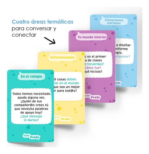Juego Cartas Te Veo Profe - 55 Cartas Preguntas / Diverti