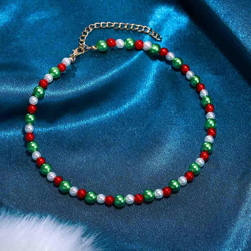 Yalice Collar De Perlas De Navidad, Gargantilla Colorida De