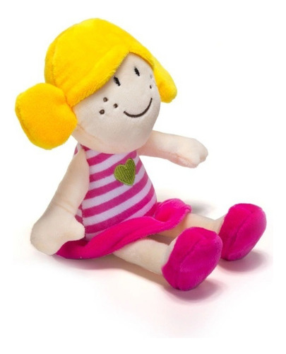 Boneco De Pelúcia Vestido Rosa Com Chocalho Unik Bc1713-f