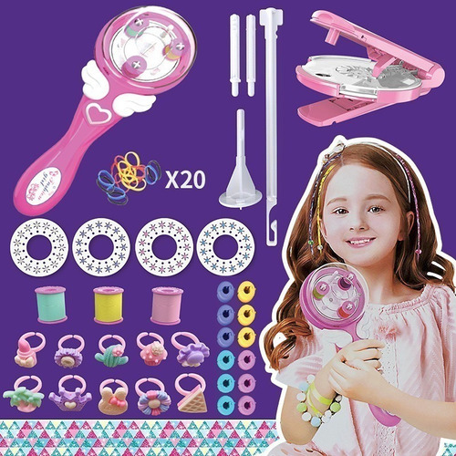 Kit De Trenzadora Eléctrica For Niños Con Diamantes