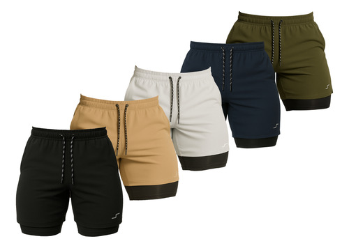 Paquete De 5 Shorts Stretch Para Hombre Comodo Entrenar Gym