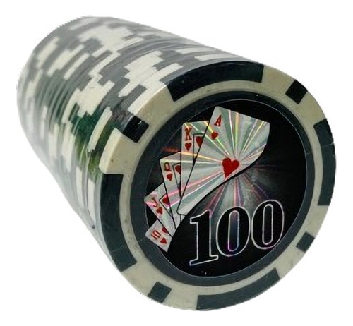 Tubo X 20 Fichas Numeradas Con Holograma De Poker 11.5 Grs