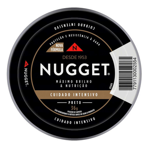 Kit 3un Polidor De Sapato Pasta Preto Nugget 36g Lata