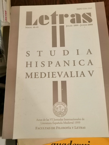 Letras 1999-2000 Actas Vi Jornadas Int. Literatura Medieval