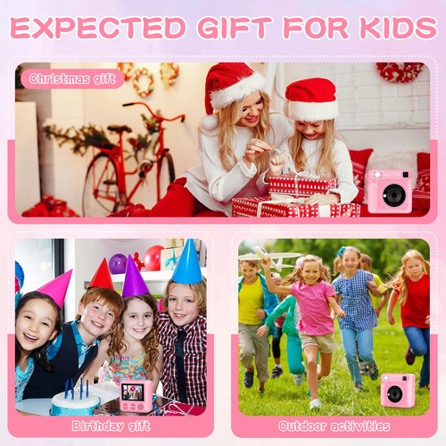 Cámara Para Niños Enerhamp Instant Print Con Tarjeta De 32 G
