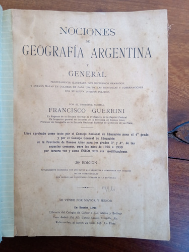 Nociones De Geografía Argentina - Francisco Guerrini 