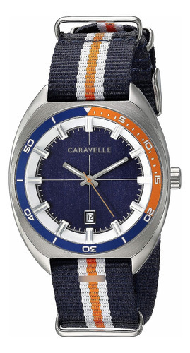 Caravelle By Bulova Reloj Retro De Cuarzo Para Hombre, Acero