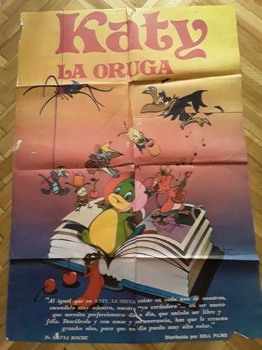 Afiche Cine Katy La Oruga Dibujos Animados Silvia Roche Bell