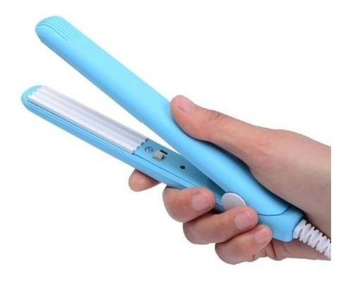 Mini Prancha De Bolsa Portátil Cabelo Azul Cor Azul-claro