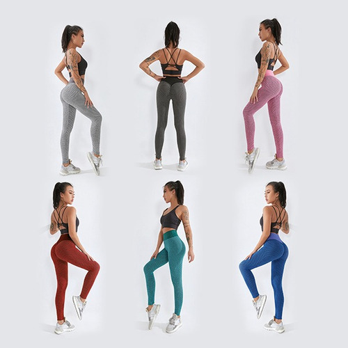 Pack 6x Calzas Tik Tok Modeladora Leggings Push Up Pretina